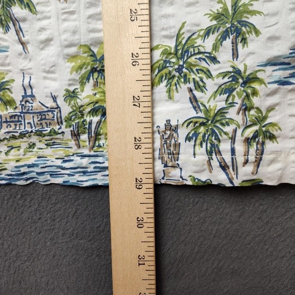 Tori Richard Shirt Mens XL Blue Green Hawaiian Aloha Made in Hawaii Seersucker - Picture 6 of 7